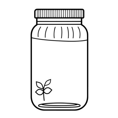 Bir minimalist şişe taslak ikonu vektör illüstrasyonu, içecekler için mükemmel.