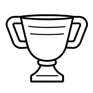 Taslak simgesini kazanmak için minimalist bir kupanın vektör illüstrasyonu, başarı için ideal.