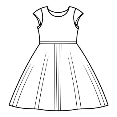 Bir minimalist elbise taslak simgesinin vektör illüstrasyonu, giyim projeleri için ideal.