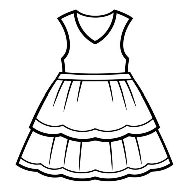 Bir minimalist elbise taslak simgesinin vektör illüstrasyonu, giyim projeleri için ideal.