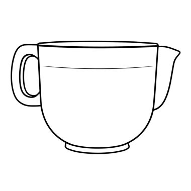 Aşçılık için ideal olan minimalist ölçü kabı taslak ikonunun vektör çizimi.