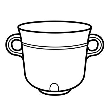 Aşçılık için ideal olan minimalist ölçü kabı taslak ikonunun vektör çizimi.
