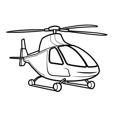 Minimalist helikopter anahat simgesinin vektör çizimi, ulaşım için mükemmel.