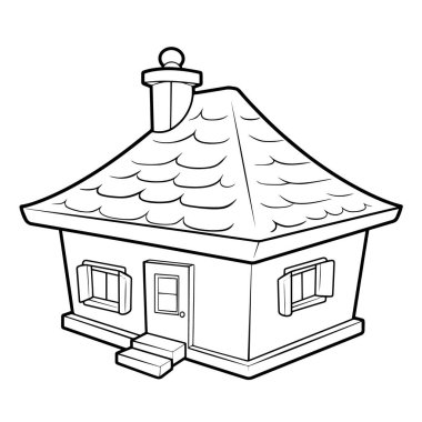 Minimalist bir ev dış hatları simgesinin vektör illüstrasyonu, ev kavramları için ideal.