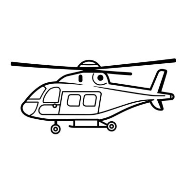 Minimalist helikopter anahat simgesinin vektör çizimi, ulaşım için mükemmel.