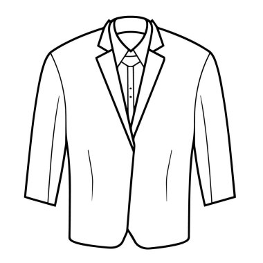 Bir minimalist erkek giyimi taslak ikonu vektör illüstrasyonu, giyim için mükemmel.