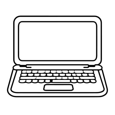 Minimalist bir dizüstü bilgisayar özet simgesinin vektör illüstrasyonu, notlar için mükemmel.