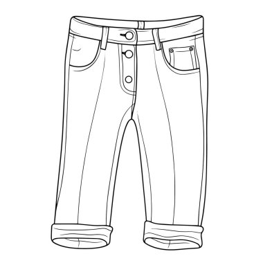 Bir minimalist pantolon taslak ikonu vektör illüstrasyonu, giyim için ideal.