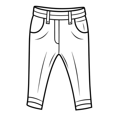 Bir minimalist pantolon taslak ikonu vektör illüstrasyonu, giyim için ideal.