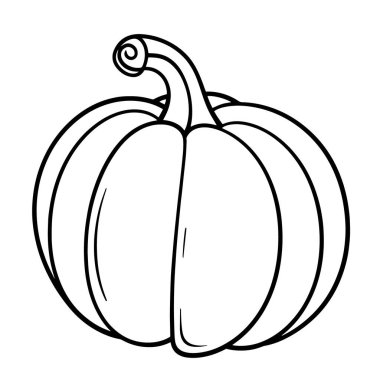 Minimalist bir balkabağı taslak simgesinin vektör illüstrasyonu, mevsimsel temalar için mükemmel.