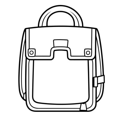 Minimalist bir okul çantasının vektör illüstrasyonuName.