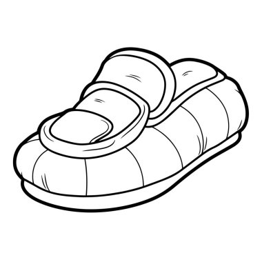 Bir minimalist terlik ana hatları simgesi vektör illüstrasyonu, rahatlama için mükemmel.