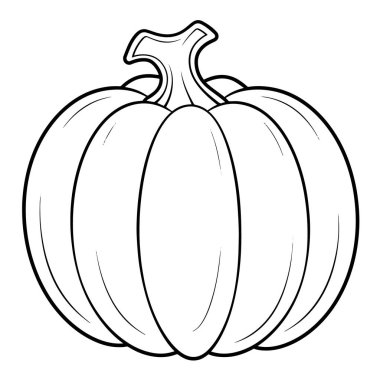 Minimalist bir balkabağı taslak simgesinin vektör illüstrasyonu, mevsimsel temalar için mükemmel.