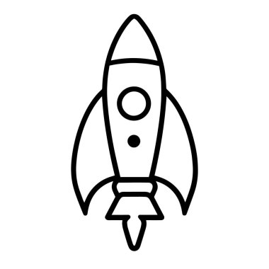 Minimalist bir roket taslak simgesinin vektör illüstrasyonuName.