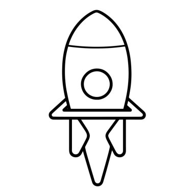 Minimalist bir roket taslak simgesinin vektör illüstrasyonuName.