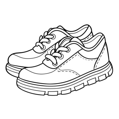 Minimalist ayakkabıların vektör çizimi taslak simgesi, moda için ideal.