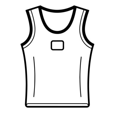 Minimalist bir singlet taslak ikonunun vektör çizimi, yaz giyimi için mükemmel.