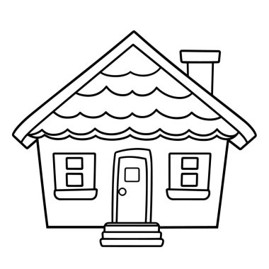 Minimalist bir ev dış hatları simgesinin vektör illüstrasyonu, ev kavramları için ideal.