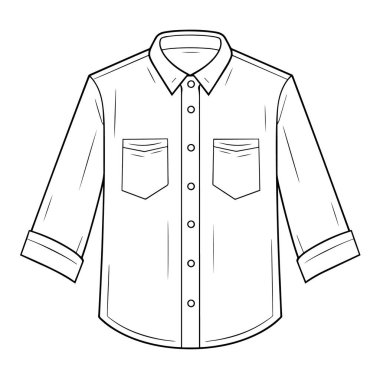 Bir minimalist erkek giyimi taslak ikonu vektör illüstrasyonu, giyim için mükemmel.