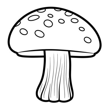 Orman temaları için ideal bir minimalist mantar ana hatları simgesinin vektör çizimi.