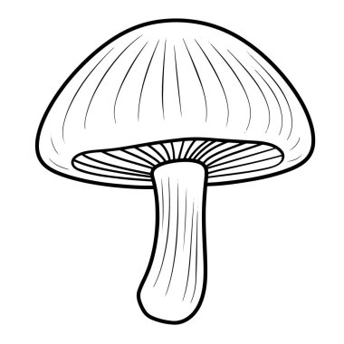 Orman temaları için ideal bir minimalist mantar ana hatları simgesinin vektör çizimi.