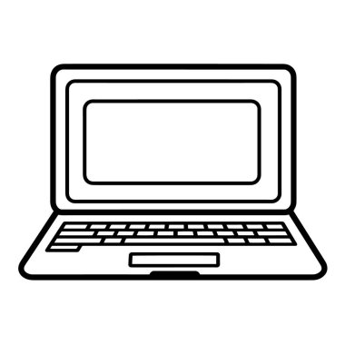 Minimalist bir dizüstü bilgisayar özet simgesinin vektör illüstrasyonu, notlar için mükemmel.