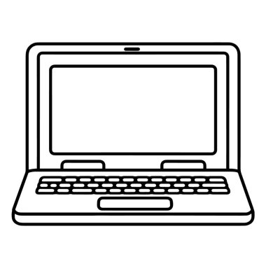 Minimalist bir dizüstü bilgisayar özet simgesinin vektör illüstrasyonu, notlar için mükemmel.