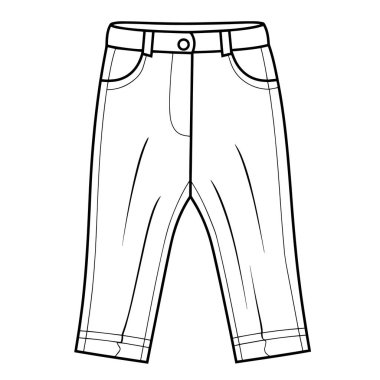 Bir minimalist pantolon taslak ikonu vektör illüstrasyonu, giyim için ideal.