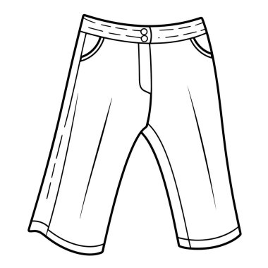 Bir minimalist pantolon taslak ikonu vektör illüstrasyonu, giyim için ideal.