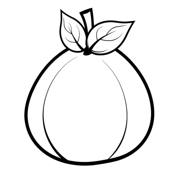 Vektorillustration Eines Minimalistischen Guaven Umrisses Ideal Für Tropische Projekte — Stockvektor