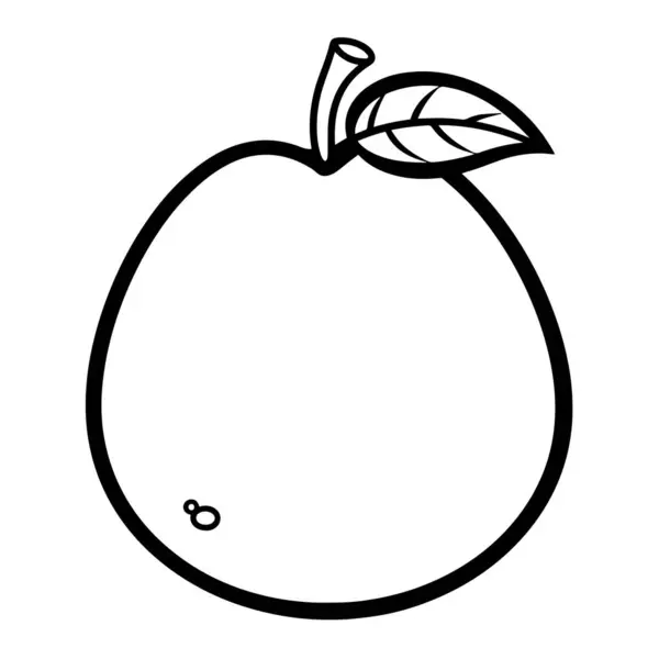 Vektorillustration Eines Minimalistischen Guaven Umrisses Ideal Für Tropische Projekte — Stockvektor