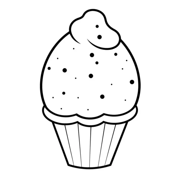 ミニマリストアイスクリームのアウトラインアイコンのベクターイラスト 甘いお菓子に最適 — ストックベクタ