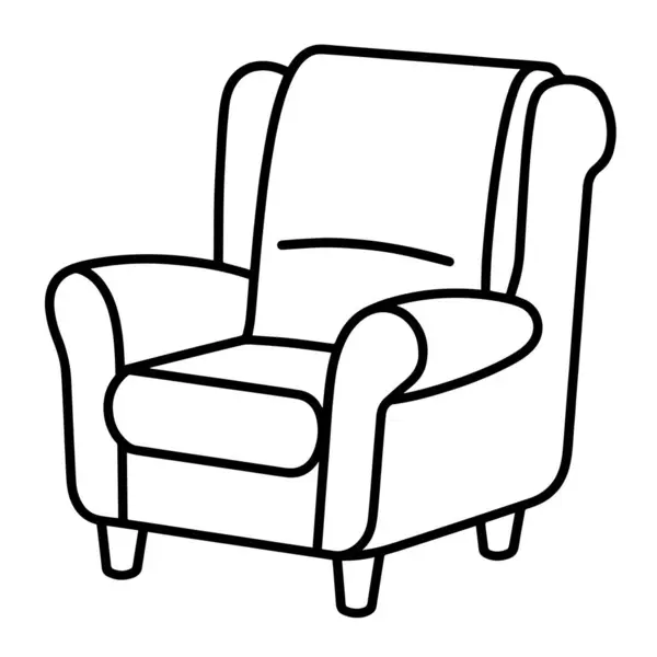 Minimalist bir ev mobilyası taslak simgesinin vektör illüstrasyonu, dekor için ideal.