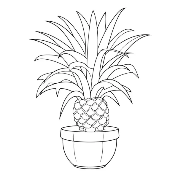 Vektor Illustration Eines Minimalistischen Ananas Icons Perfekt Für Exotische Themen — Stockvektor