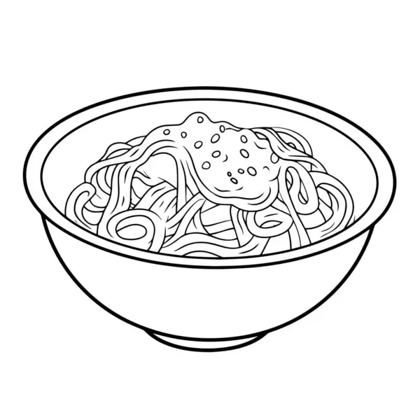 Vektorová Ilustrace Minimalistického Obrysu Těstovin Ideální Pro Italskou Kuchyni — Stockový vektor