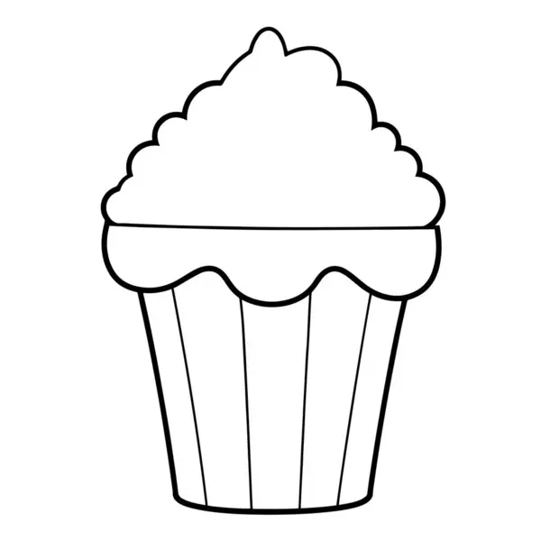 Illustrazione Vettoriale Icona Minimalista Con Contorno Popcorn Perfetta Spuntini — Vettoriale Stock