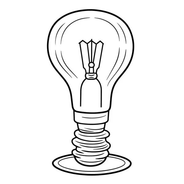 Minimalist Bir Lamba Taslak Simgesinin Vektör Illüstrasyonu Işıklandırma Projeleri Için — Stok Vektör