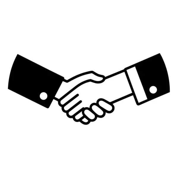 Vector Illustration Minimalist Handshake Outline Icon Ideal Partnership Projects — Stock Vector