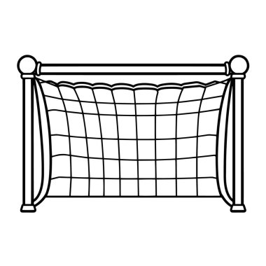Atletizm projeleri için ideal bir minimalist futbol gol ana hatları ikonunun vektör çizimi.