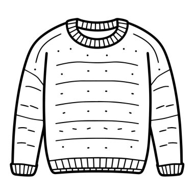 Gösterişli vektör biçiminde minimalist süveter simgesi.