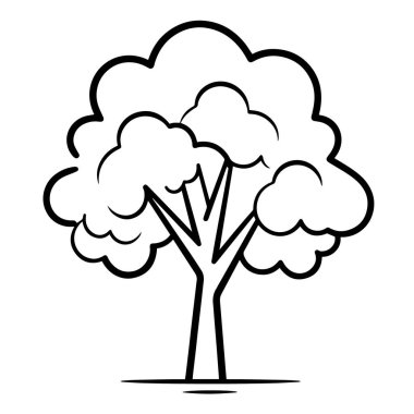 Gösterişli vektör biçiminde minimalist ağaç simgesi.