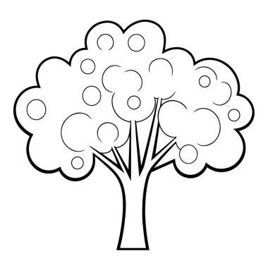 Gösterişli vektör biçiminde minimalist ağaç simgesi.