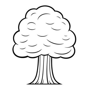 Gösterişli vektör biçiminde minimalist ağaç simgesi.