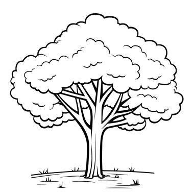 Gösterişli vektör biçiminde minimalist ağaç simgesi.