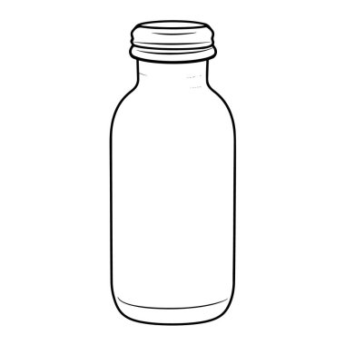 Modaya uygun vektör biçiminde minimalist su şişesi simgesi.