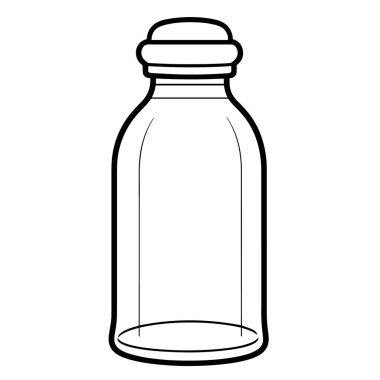 Modaya uygun vektör biçiminde minimalist su şişesi simgesi.