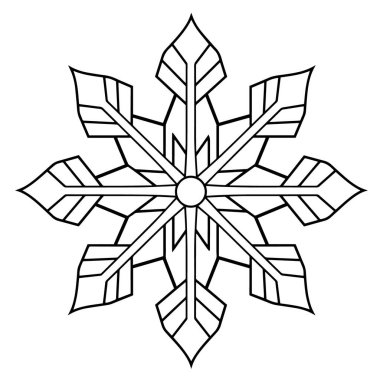 Bir kar tanesi sembolünün zarif dış hat vektörü.