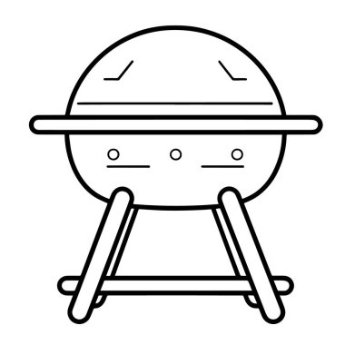 Bir BBQ özet simgesinin vektör illüstrasyonu, yaz barbekü projeleri için ideal.