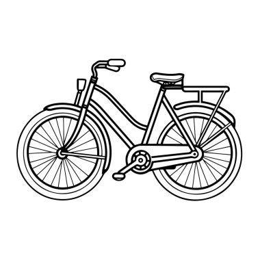 Bir bisiklet anahat simgesinin vektör illüstrasyonu, ulaşım projeleri için ideal.