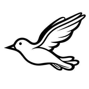 Bir kuş taslak simgesinin vektör çizimi, vahşi yaşam projeleri için mükemmel.